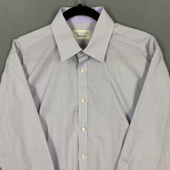 Ted Baker Dress Shirt Purple Button Up Long Sleeve - Picture 2 of 11